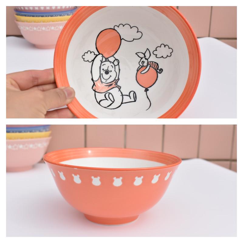 Colorful Large Ceramic Children's Bowl - Creative Underglaze Design for Rice or Porridge