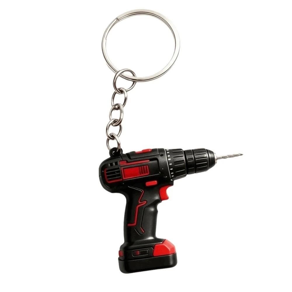 

Cool Design Electric Drill Key Chain PVC Mini Electric Drill Keychain Drill Key Ring Bag Accessory чёрный