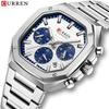 CURREN 8459 Men's Six-Hand Steel Band Business Watch with Calendar
