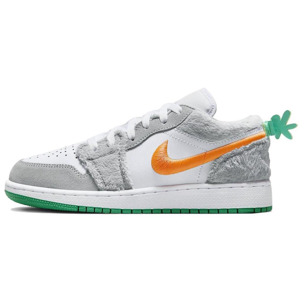 Air Jordan 1 Low GS Rabbit Kids Sneakers Grey Light-Smoke-Grey Total-Orange DZ6333-083