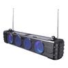 Tragbarer Solar-Bluetooth-Lautsprecher mit UKW-Radio, Doppelantennen, 2×5W-Treibern, RGB-Beleuchtung, USB-/TF-Kartenunterstützung, 1200mAh-Akku, Kabellose Soundbar