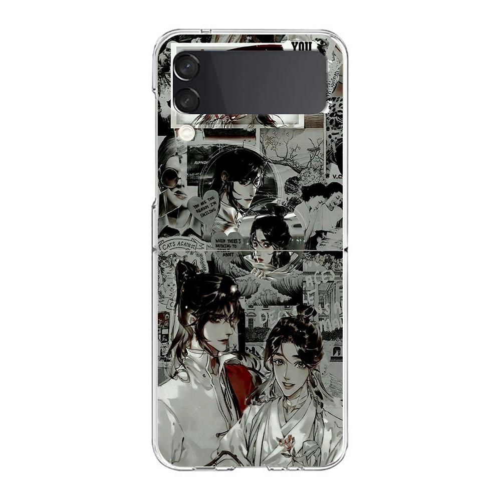 Heaven Official's Blessing Handyhülle Für Samsung Galaxy Z Flip 3 4 5 Hart Faltbar Transparent PC Bumper Für Samsung Z Flip3 Hülle