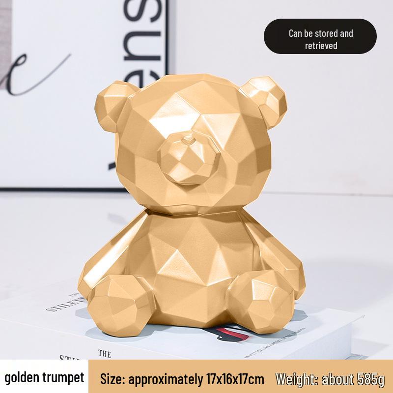 Счастливый геометрический медведь копилка - Безопасное креативное украшение для сбережений для детей