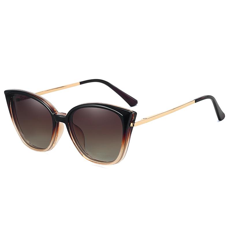 Fashion Cat Eye Polarized Sunglasses Women Trendy Optical Magnetic Clip On Glasses Frame Prescription 2 In 1Sun Glasses