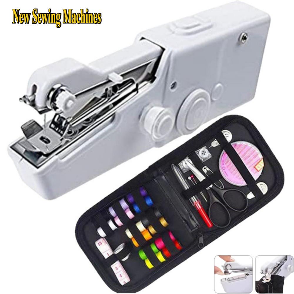 Portable Hand Sewing Machine Quick Handheld Sewing Tool Mini Electric Home DIY Apparel Supplies Arts Crafts