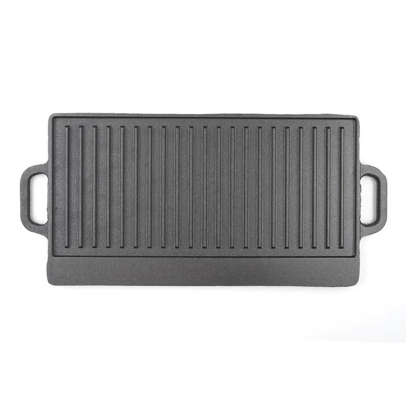 Rectangular Cast Iron Griddle & Fry Pan with Lid