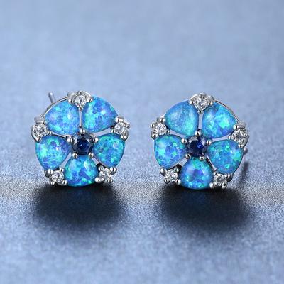 Japanese and Korean Version of New Diamond Studded Flower Earrings for Women Simple Temperament Personality Versatile Earrings and Earrings