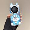 KEYSION Cute Ear Cartoon Case for HONOR X9A 5G with Lanyard Soft Silicone+PC Shockproof Phone Cover for Huawei Magic 5 Lite 5G