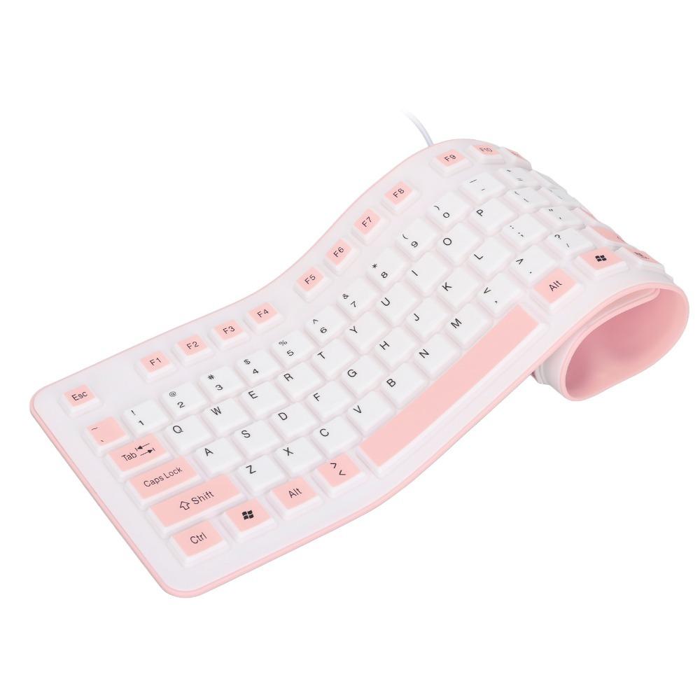 Foldable USB Wired Keyboard Waterproof Silent Keyboard Portable Silicone Keyboard  Computer Game
