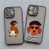 Funny Dancing Dachshund Sausage Dog Pattern Phone Case For iPhone 17 Pro Max 15 16 14 Pro Max 13 11 12 Mini Pro Max Cover Fundas