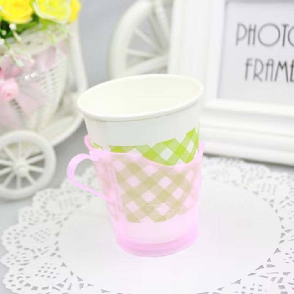 10pcs Anti-Scald Tea Cup Sleeve Heat Resistant Paper Cup Stand Glass Cup