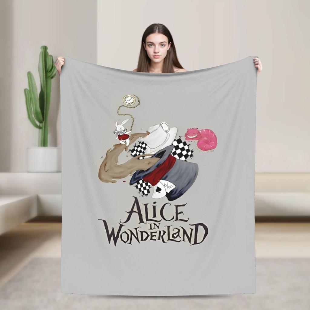 Cartoon Alice in Wonderland  Blankets  Flannel Awesome Warm Throw Blankets for Bed Sofa Autumn/Winter