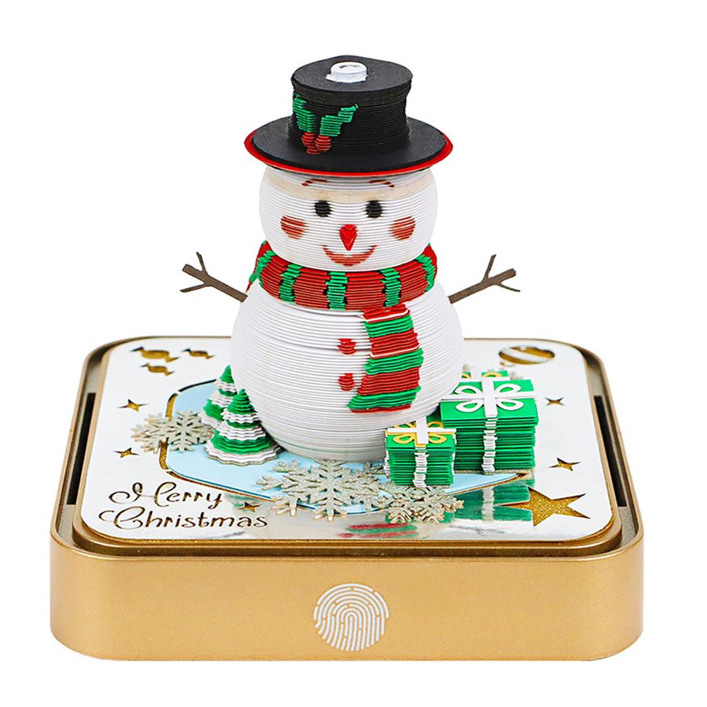 3D Notepad Tear Away Paper Carving Art Snowman 3D Memo Pad with 2026 Calendar for Birthday Xmas Present 3D Paper Carving Notepad