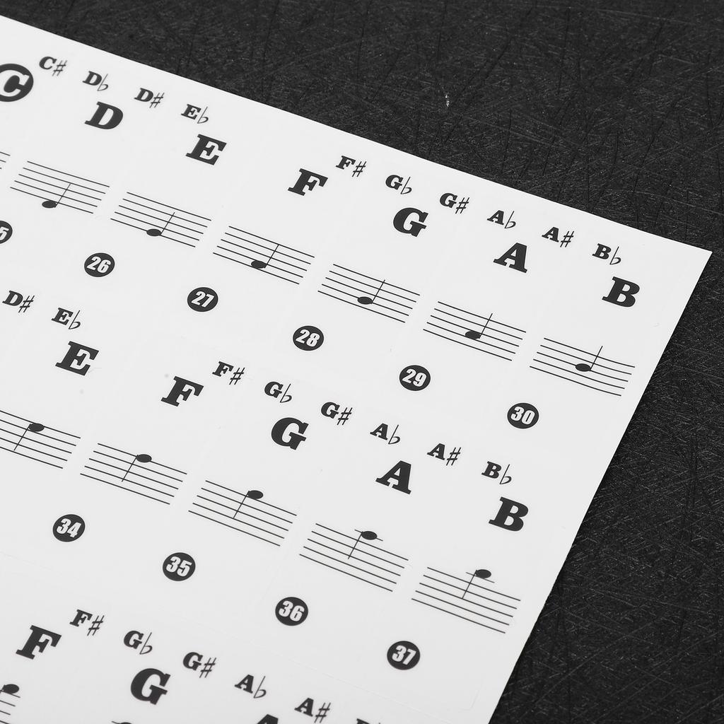 Pianonyckelklistermärke Elektronisk orgel Tangenter Genomskinlig Notation Klistermärke Dekoration