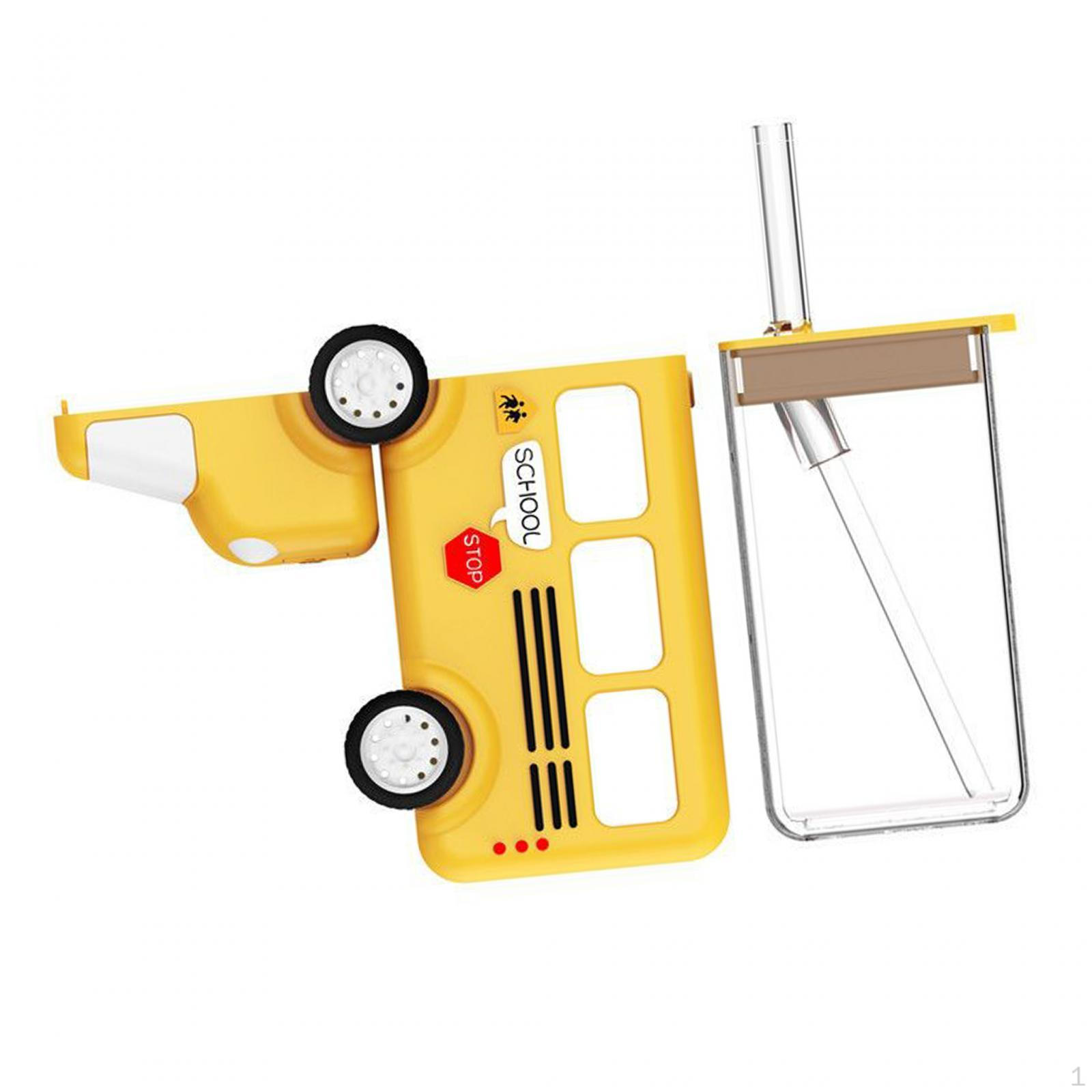

Bus Water Bottle for Boys Cup Children Cute Adjustable Shoulder Strap Portable Kid жовтий