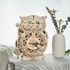 Tsukurun Moving 3D Wood Puzzle Series Owl with Japanese Instructions Desu® (LK503 Clock)