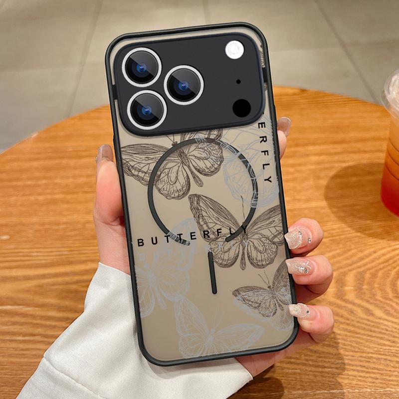Fantastic Butterfly Print Case For iPhone 17 18 Pro Max Magnetic For Magsafe Slim Hybrid Matte Cover For iPhone 16 15 14 13 Pro Max 17E