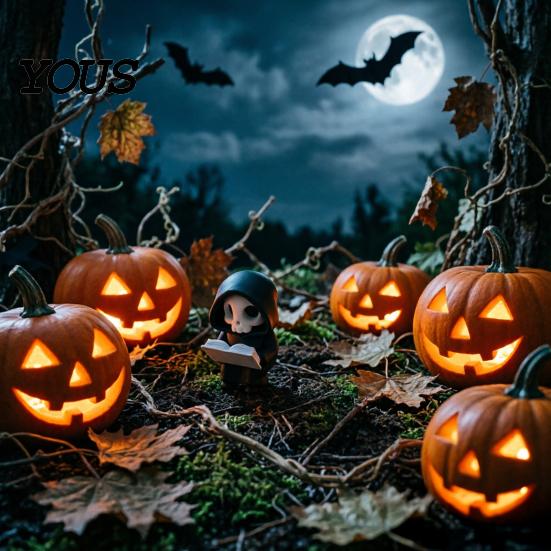 Black And White Skull Decor Dark Style Halloween Ornament, Mini 3D Printed Hooded Spooky Home Accessory Compact Exquisite Details Sculpture, for