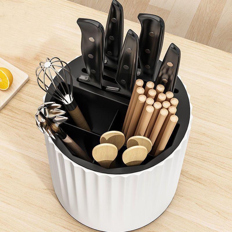 Rotary Knife Holder Kitchen Storage Rack Chopstick Storage Tube Chopstick Storage Box Knife Storage Rack