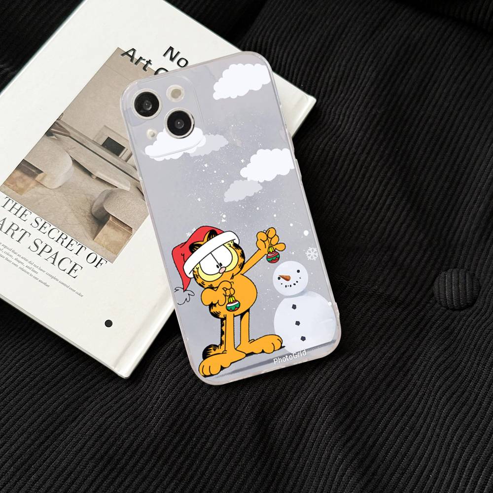 Cartoon Funny G-Garfield For iPhone 11 12 13 14 15 16 17 Pro Max Plus 13 Mini Silicone Soft Transparent Back