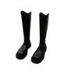 Long boots women's autumn and winter new versatile high boots rear zipper thin boots but knee mid boots