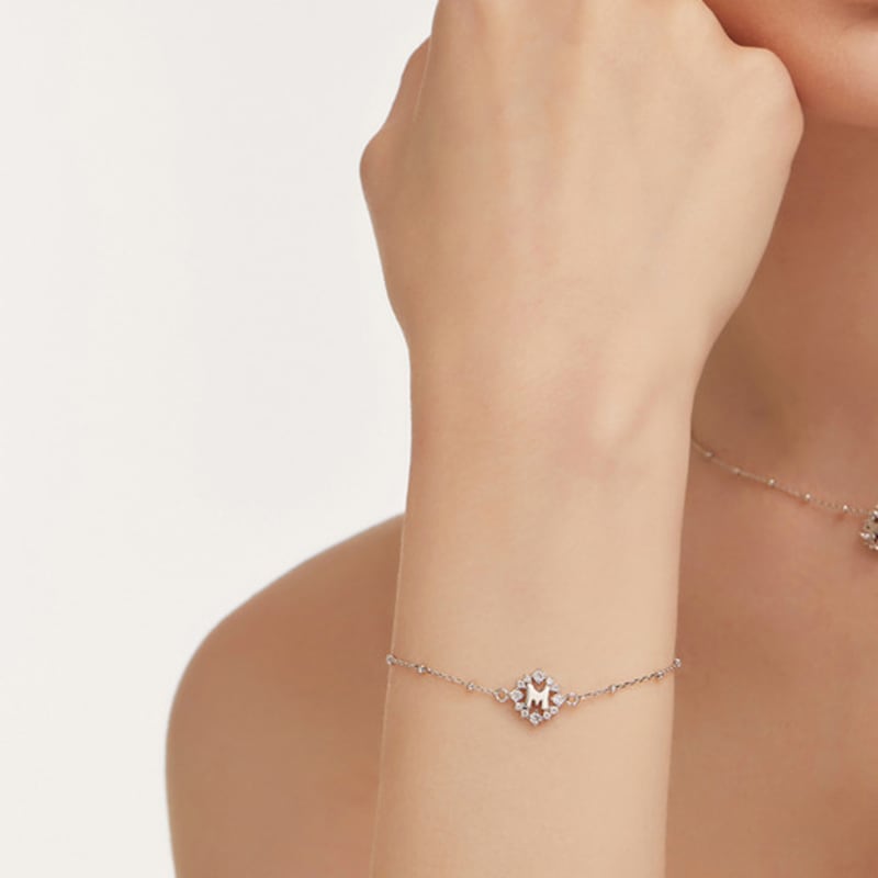 METROCITY JEWELRY M Basic Sterling Silber Weißes Armband A231SB9222WPA