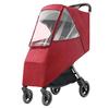 Stroller Rain Cover, Coldproof Transparent Toddler Travel Weather for Rainy Day (Wine Red)