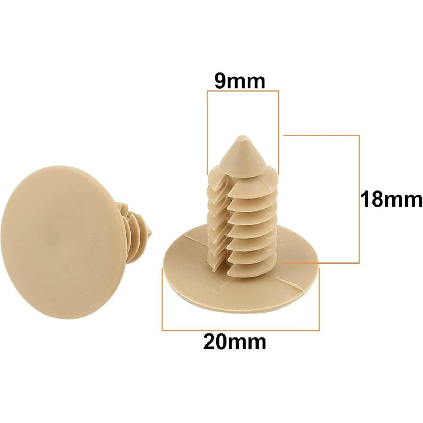 20 шт. Автомобильные пластиковые заклепки Крепежные клипсы для бампера и двери Бежевые