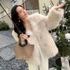 Winter New Imitation Fur Coat Women's Imitation Fox Hair Fashion Temperament Warm Long Hair Top Trendy Cotton