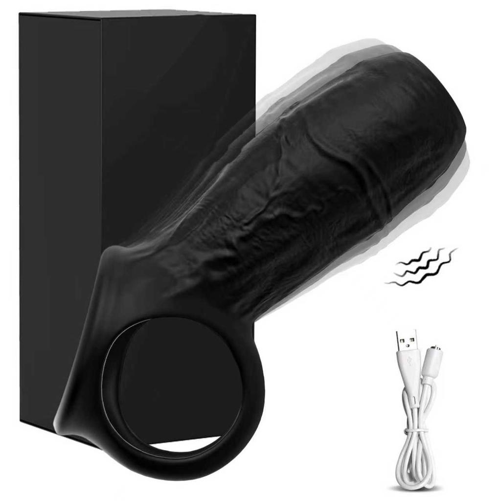App Control Vibrating Penis Sleeve Cock Ring Penis Extender for G Spot Clitoris Vibrator Stimulation Adult Sex Toy for Men Delay Ejaculation Wearable