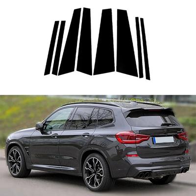 Couverture autocollante de garniture de pilier de colonne de porte fenêtre de voiture, accessoires décoratifs pour BMW X3 G01 2018 2019 2020 2021 2022 2023 8 pièces