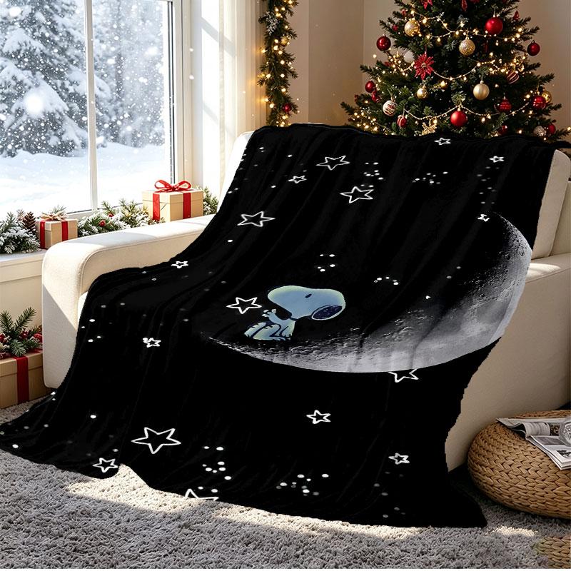 Snoopy Pattern Blanket for Home Decoration, Bed, Sofa, Car Travel, Camping, Suitable for All Seasons, Birthday Christmas Gift
