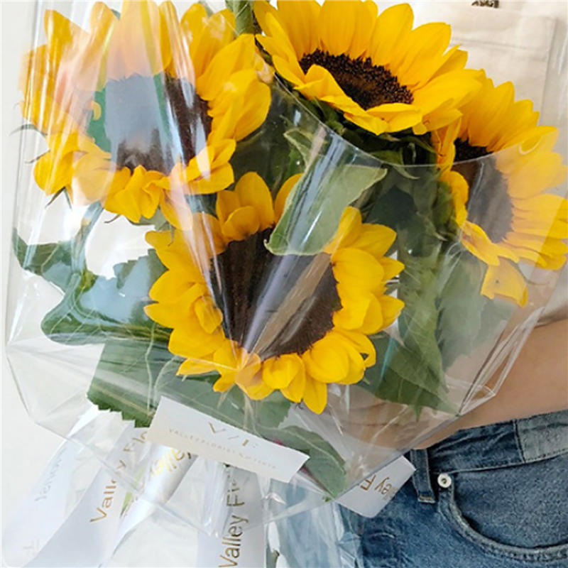 2PCS Transparent Gift Bouquet Glass Wrapping Paper Folded Cellophane Wrap Roll for Gift Basket Treats Bouquet Flower Wrapping