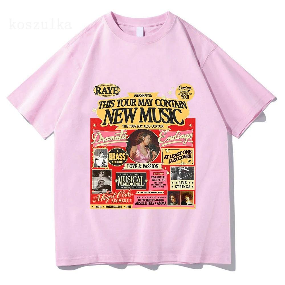 Raye 2026 Tour Globale Magliette Mercah Donna Uomo Moda Cotone Estiva Nuova Maglietta Morbida Streetwear Y2K Oversize Harajuku Top Casual