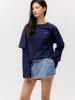 GLOWNY G Double Sleeve Letter Tee (Navy)
