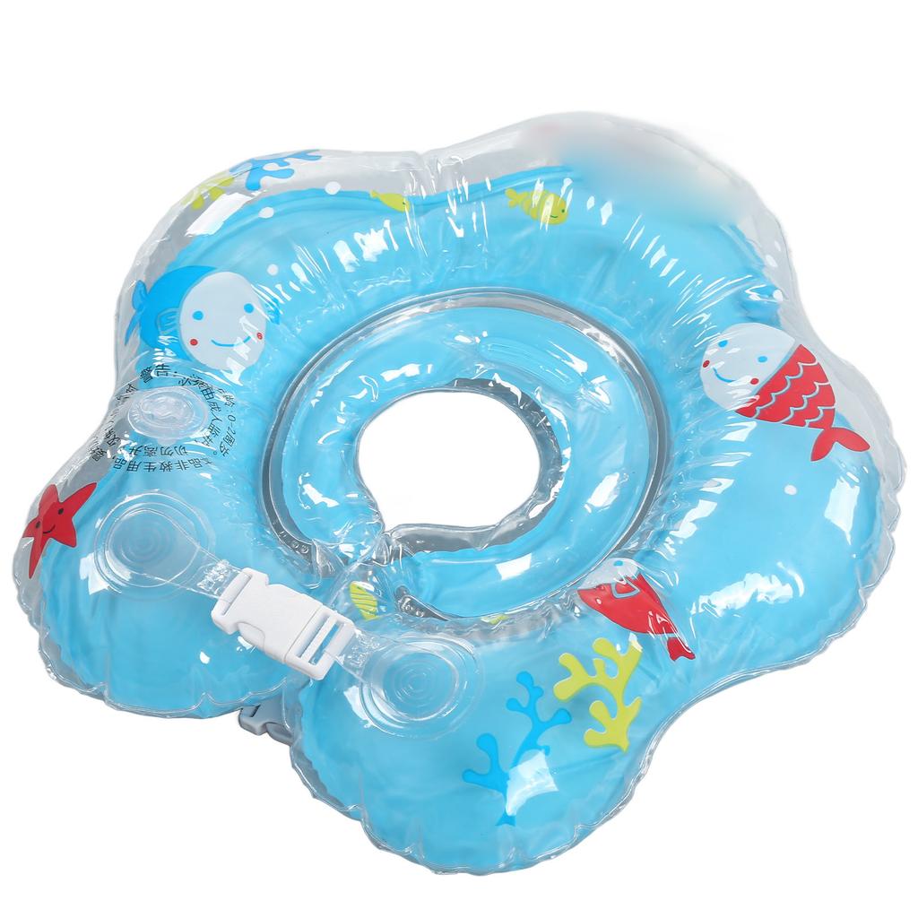 Baby Swimming Ring Thicken Inflatable Prevent Air Leakage Baby Swimming Gear with Bells for Newborn Blue 8.5cm 3.3in