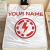 Custom Name,Rayo Vallecano de Madrid Printed Flannel Blanket, soft throw for bedroom sofa, washable, Christmas present, great gift.