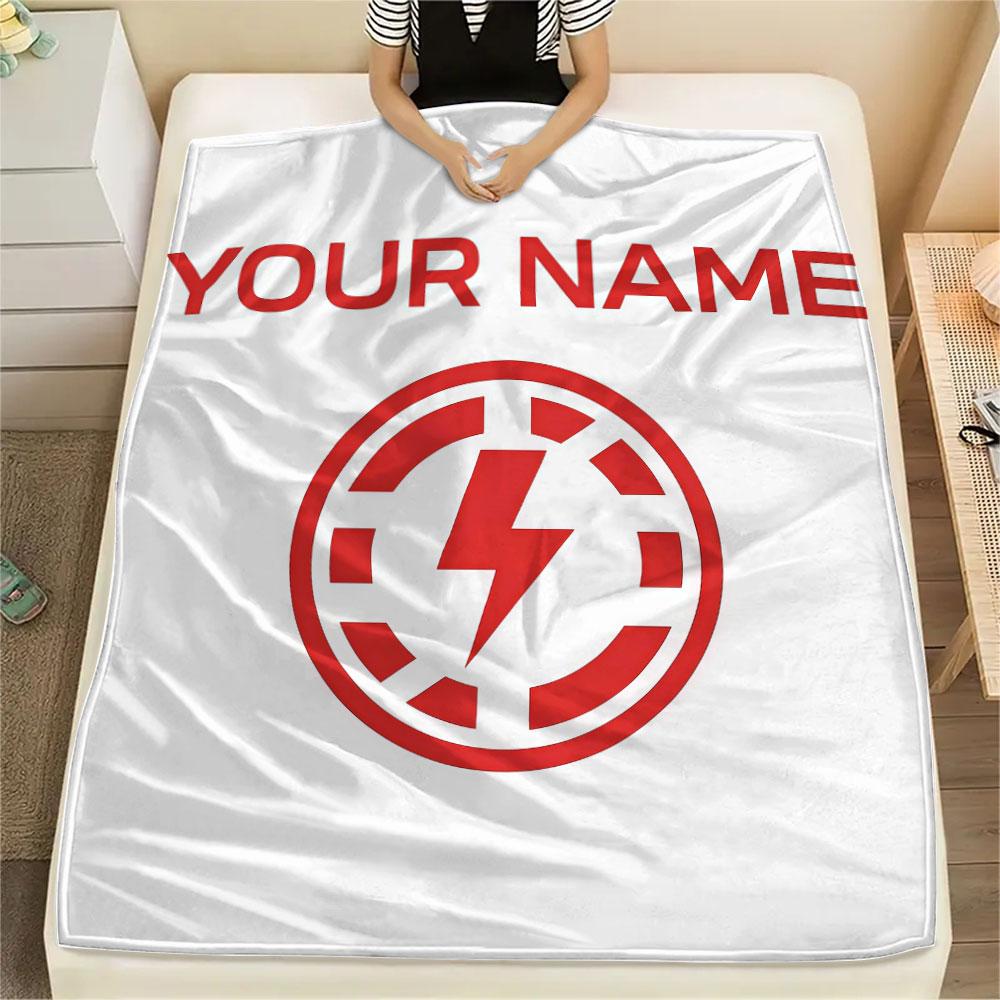 Custom Name,Rayo Vallecano de Madrid Printed Flannel Blanket, soft throw for bedroom sofa, washable, Christmas present, great gift.