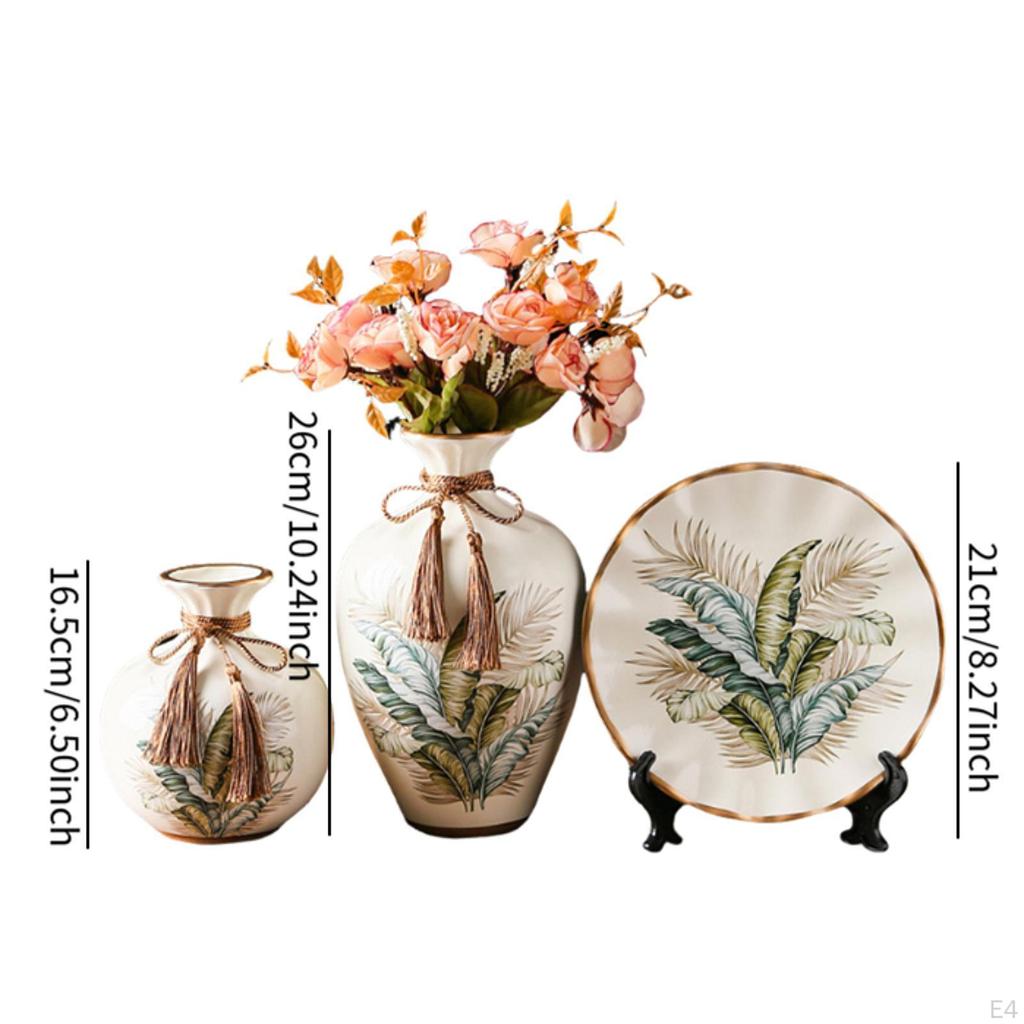 Ceramic Flower Vase Set Floral Arrangement Boho Unique Display Plant Holder for Home Bookshelf
