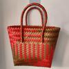 Women's Bamboo Handle Woven Beach Tote Bag