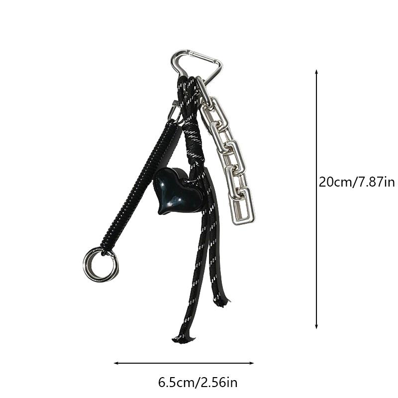 Yogodlns Bag Keyring Braided Women with Spring Rope Red Heart Hanging Decorations Bag Charm Luxury Gift