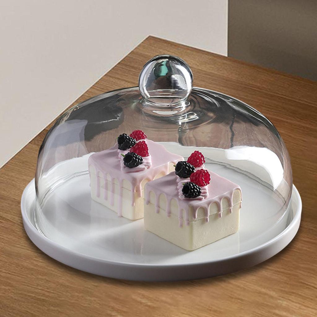 Cake Stand Cake Serving Tray with Dustproof Dome Lid Tableware Pizza Snack Dessert Display for Wedding Birthday Festive Party
