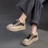 Fashion GKTINOO Sneakers Women Genuine Cow Leather Flats Thick Soled Lace-Up Spring Autumn Lady Casual Flat Shoes Handmade Women Shoes