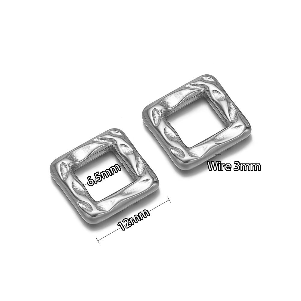 

10pcs Stainless Steel Hollow Square Round Triangle Charms Texture Connectors for DIY Jewelry Findings Necklace Earrings Supplies