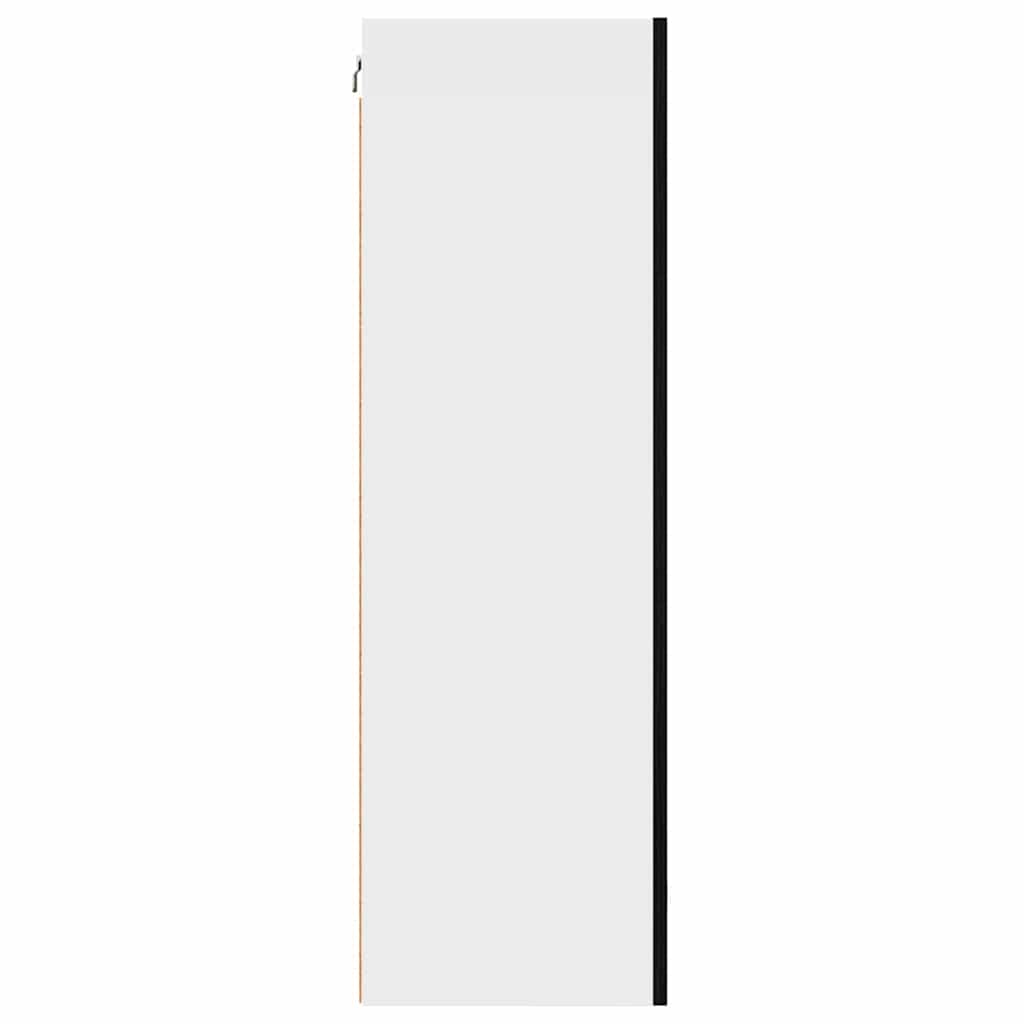 Wall Mounted Cabinet with Door Black Oak and White 50 X 31 X 100 Cm
