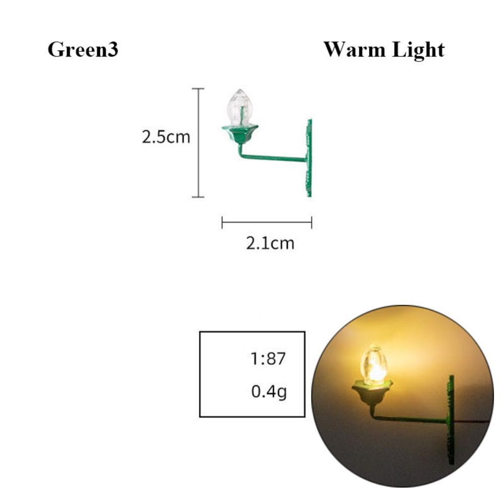 

ABS Metal Material Dollhouse Wall Lamp 2 Styles Sand Table Chandelier White/Warm Light Model Green3 Warm Light