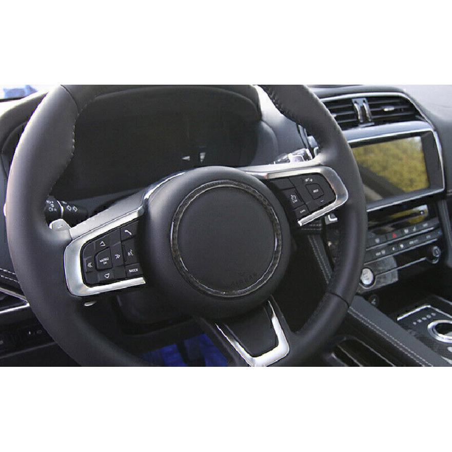 For Jaguar XE 2016-2019 Real Carbon Fiber Steering Wheel Horn Ring Cover Trim 1X