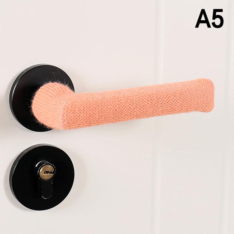 Room Door Handle Cover Warmer Door Handle Protector Anti-Slip Wear-Resistant Silent Thickened Chair Leg Socks Knit Door Decor