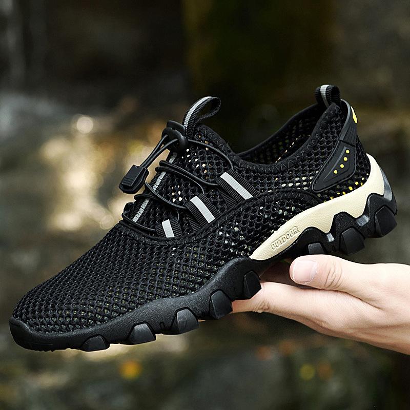 Large Size Men's Shoes Summer Breathable Mesh Shoes Sports and Leisure Shoes Men's Mountaineering Shoes Travel Hiking Shoes Mesh Shoes