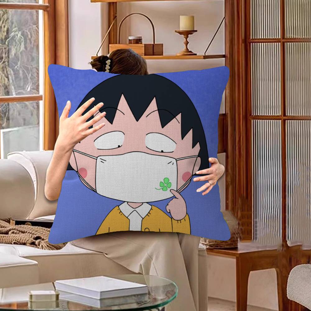 C-Chibimaruko Chan Cushion Cover Pillowcase Upholstery Sofa Throw Pillow Home Decor Pillowcas